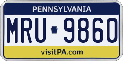 PA license plate MRU9860