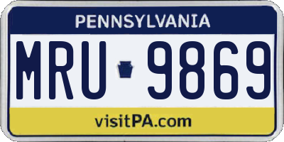 PA license plate MRU9869