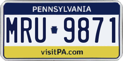 PA license plate MRU9871
