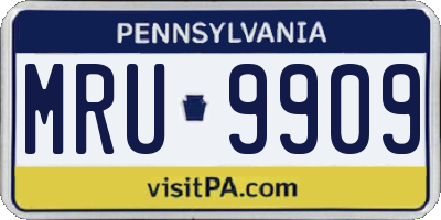 PA license plate MRU9909