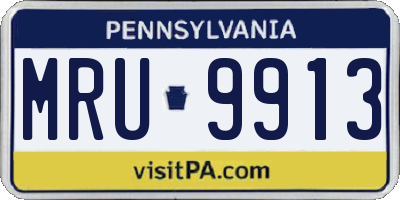 PA license plate MRU9913