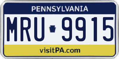 PA license plate MRU9915