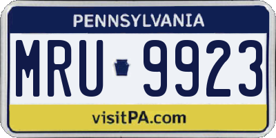 PA license plate MRU9923