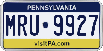 PA license plate MRU9927