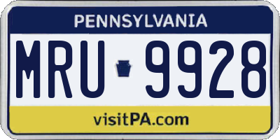 PA license plate MRU9928