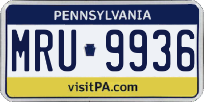 PA license plate MRU9936