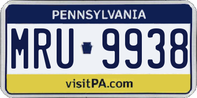 PA license plate MRU9938