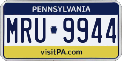 PA license plate MRU9944