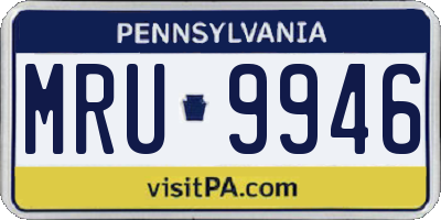 PA license plate MRU9946