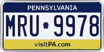 PA license plate MRU9978