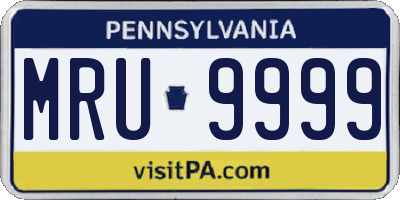PA license plate MRU9999