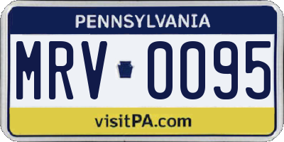 PA license plate MRV0095