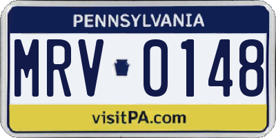 PA license plate MRV0148
