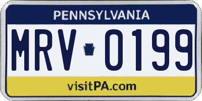 PA license plate MRV0199