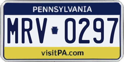 PA license plate MRV0297