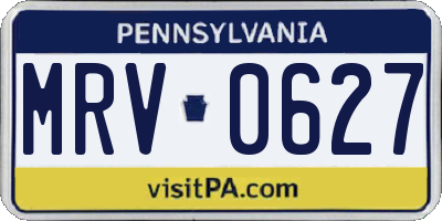 PA license plate MRV0627