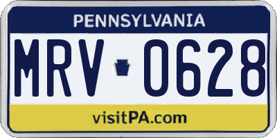 PA license plate MRV0628