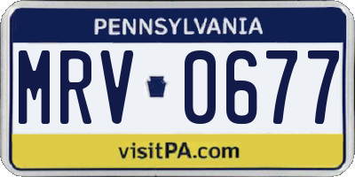 PA license plate MRV0677