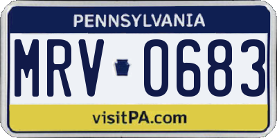 PA license plate MRV0683