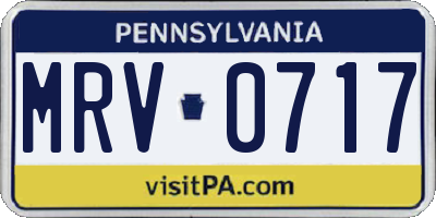PA license plate MRV0717