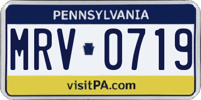 PA license plate MRV0719