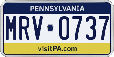 PA license plate MRV0737