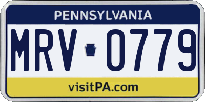 PA license plate MRV0779