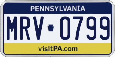 PA license plate MRV0799