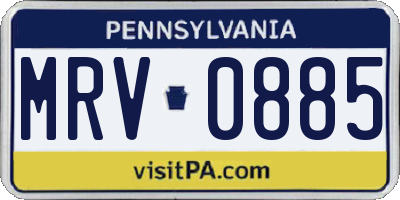 PA license plate MRV0885