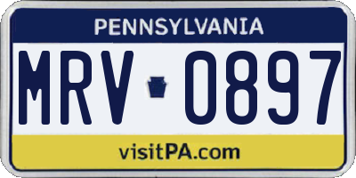 PA license plate MRV0897
