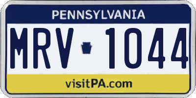 PA license plate MRV1044