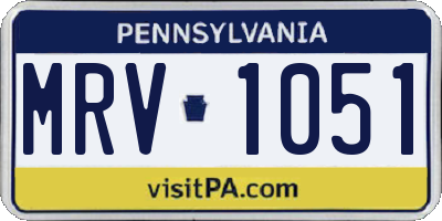PA license plate MRV1051