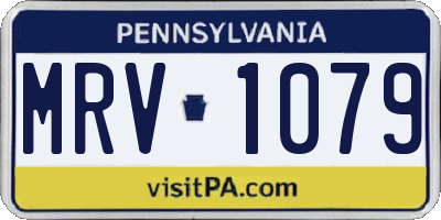 PA license plate MRV1079