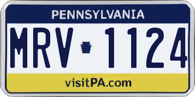PA license plate MRV1124
