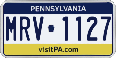 PA license plate MRV1127