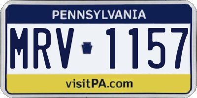 PA license plate MRV1157