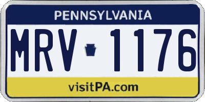 PA license plate MRV1176