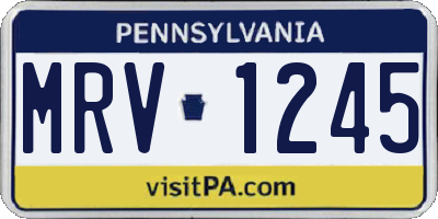 PA license plate MRV1245
