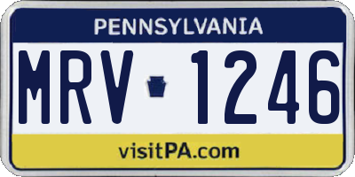 PA license plate MRV1246
