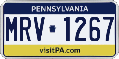 PA license plate MRV1267