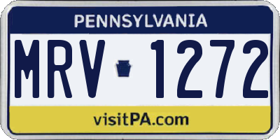 PA license plate MRV1272