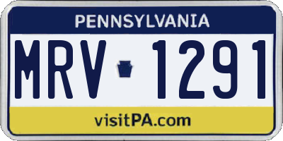 PA license plate MRV1291