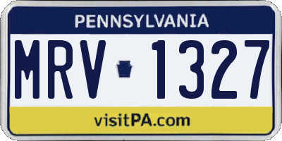 PA license plate MRV1327