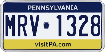PA license plate MRV1328