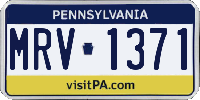 PA license plate MRV1371