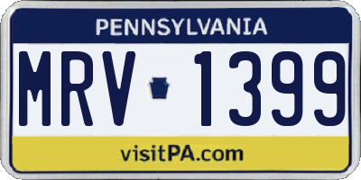 PA license plate MRV1399
