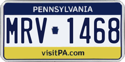 PA license plate MRV1468