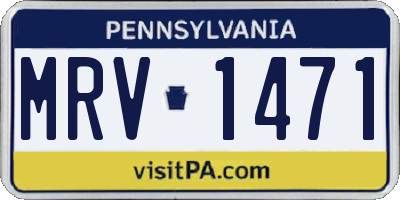 PA license plate MRV1471