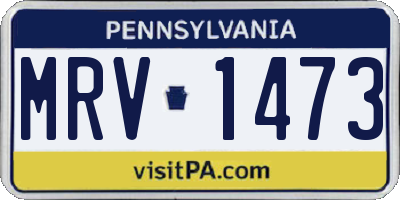 PA license plate MRV1473