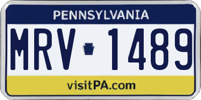 PA license plate MRV1489